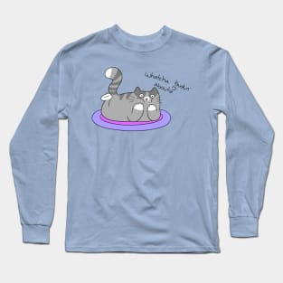 Whatcha Thinkin' About Tabby Cat Long Sleeve T-Shirt